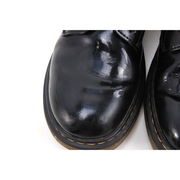 Dr. Martens 1460 Y Patent Leather Boots Black Lace Up Combat Sz EU 37 US 6 - Picture 4 of 16